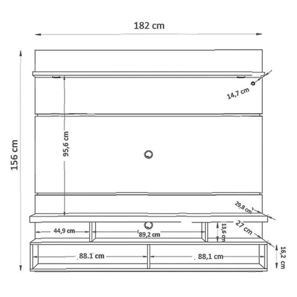 Panel Lana Cafe y Blanco 182 cm con Luz Led - Muebles para TV | Bylmo