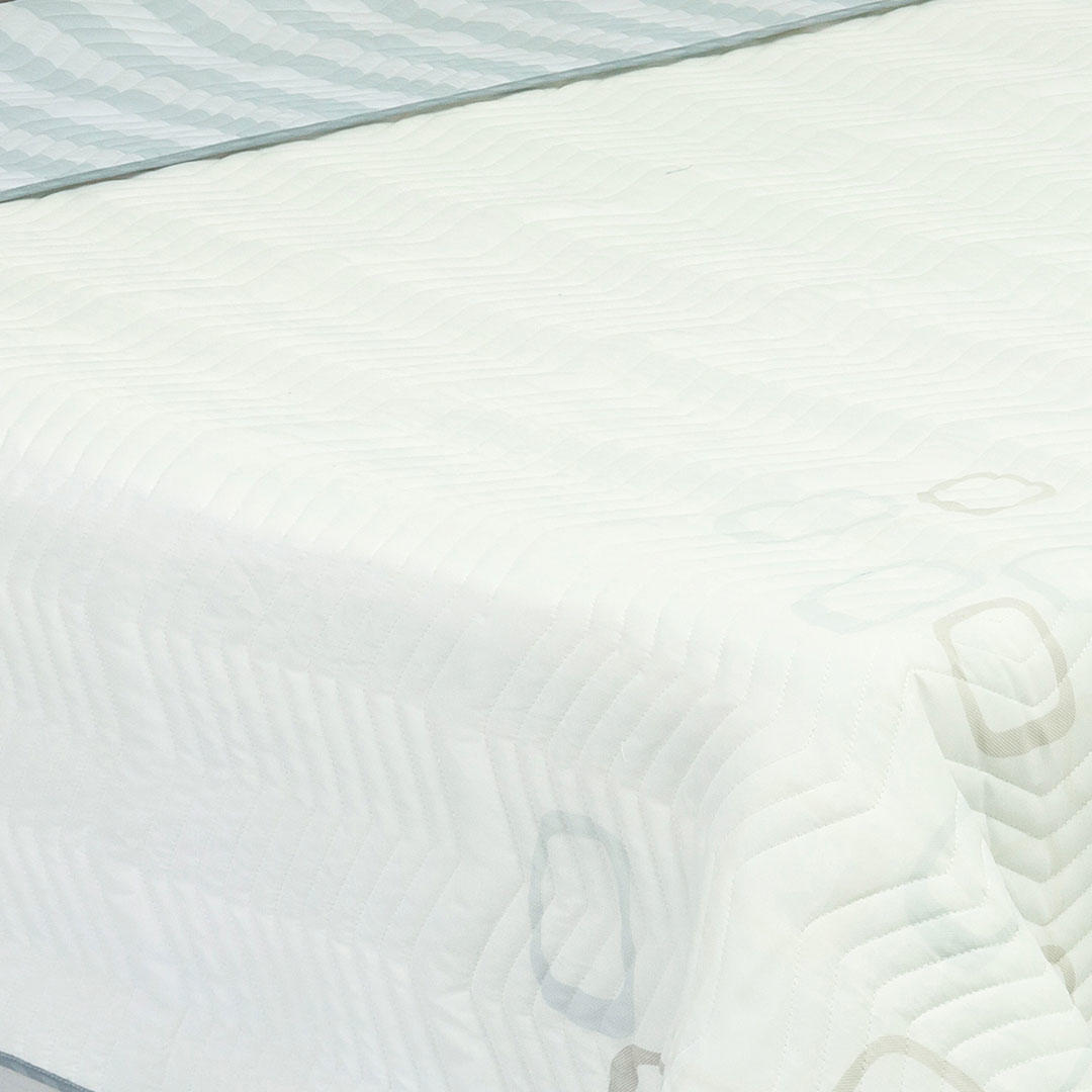 Cubrelecho Español Blanco y Azul para Cama King 200 X 200 Cm Doble Faz de Lineas - Ropa de Cama | Bylmo