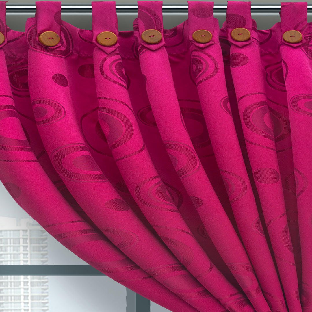 Cortina Yacar Botón Fucsia 265x215cm de Circulos - Cortinas | Bylmo