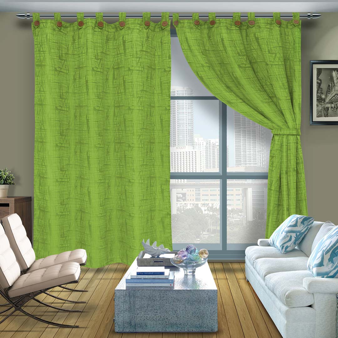 Cortina Yacar Botón Verde 265x215cm de Circulos - Cortinas | Bylmo