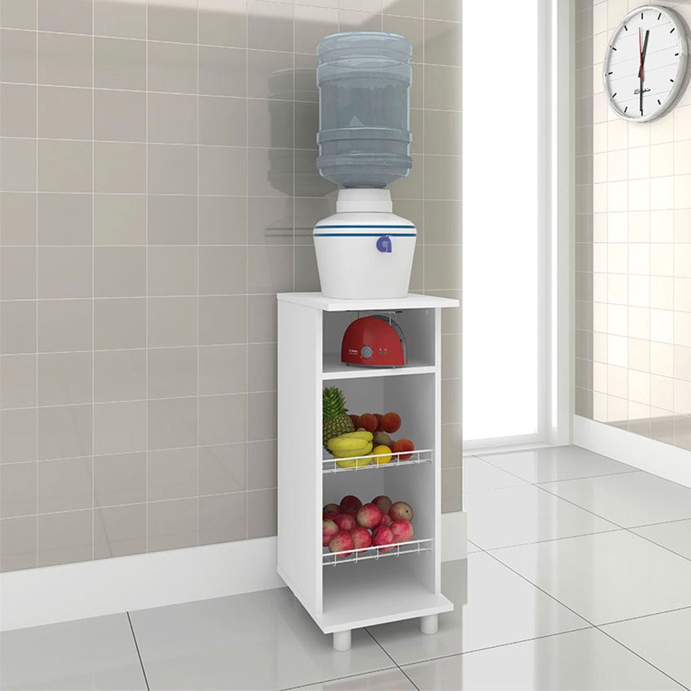 Mueble Auxiliar de Cocina Lisboa Blanco 32x77cm con un Entrepaño y con Tres Comportamientos - Muebles Organizadores | Bylmo