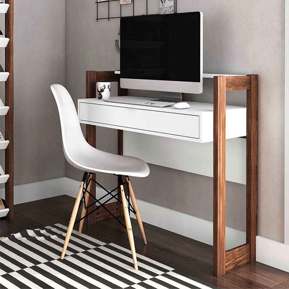 Escritorio Caracas Blanco 95 cm con Cajón y Entrepaño - Escritorios y Archivadores | Bylmo