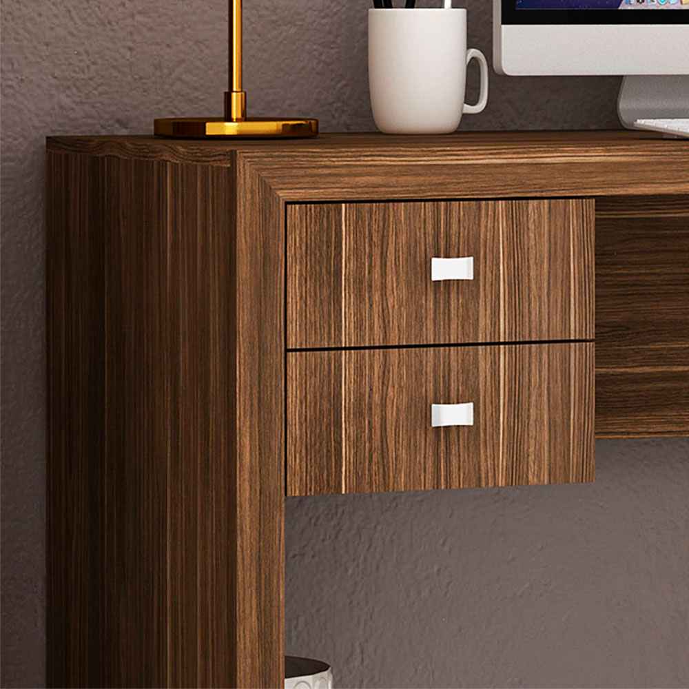 Escritorio Pekín Nogal 117 cm con Cajones - Escritorios y Archivadores | Bylmo