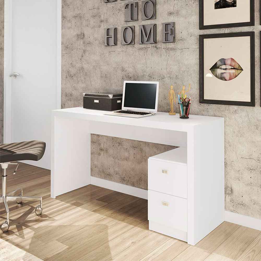 Escritorio Santorini Blanco 135 cm con Cajones y Entrepaños - Escritorios y Archivadores | Bylmo