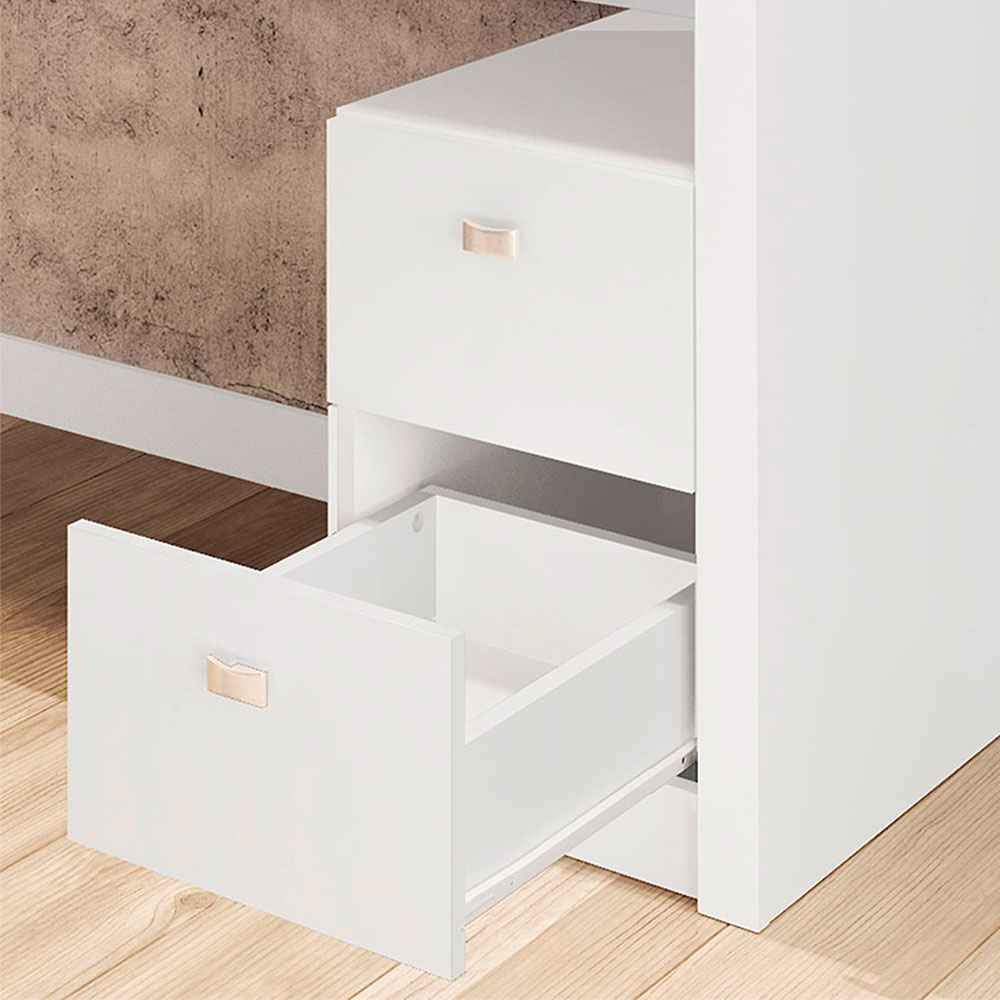 Escritorio Santorini Blanco 135 cm con Cajones y Entrepaños - Escritorios y Archivadores | Bylmo