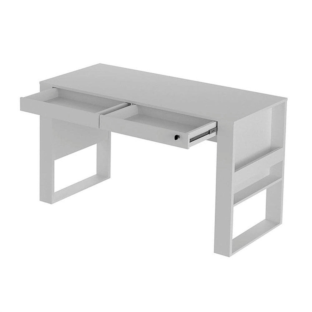 Escritorio Juventus Blanco 127 cm con Cajones con Llave y Revistero - Escritorios y Archivadores | Bylmo