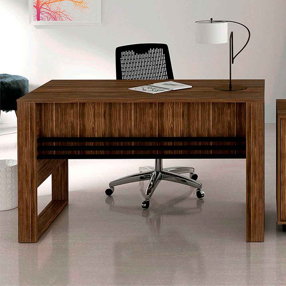 Escritorio Nápoles Nogal 127 cm con Revistero - Escritorios y Archivadores | Bylmo