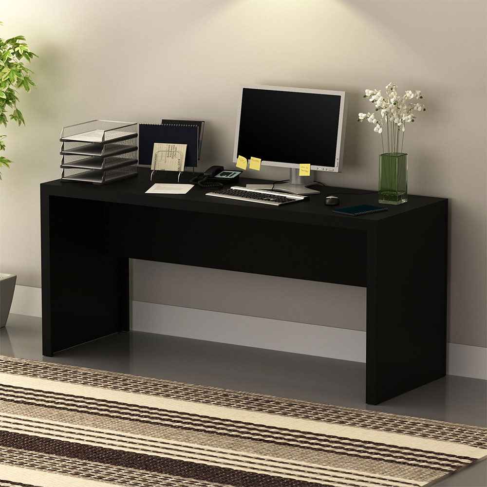 Escritorio Lima Negro 163x74.5cm sin Cajones - Escritorios y Archivadores | Bylmo