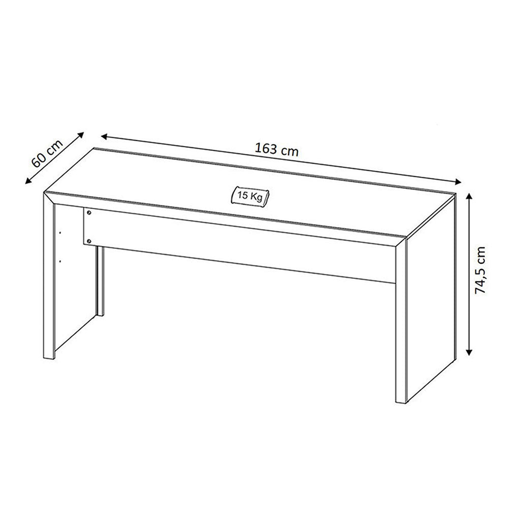 Escritorio Lima Negro 163x74.5cm sin Cajones - Escritorios y Archivadores | Bylmo