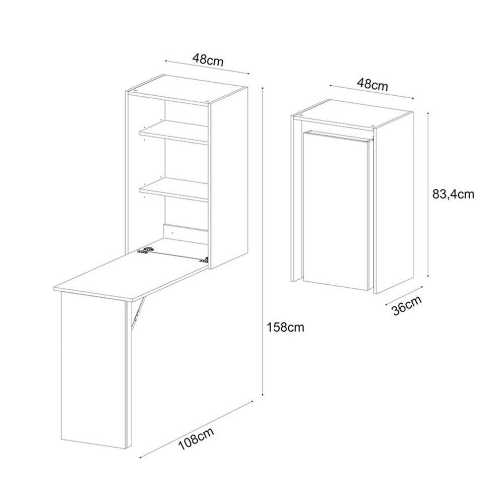 Escritorio Venecia Blanco 108 cm Plegable - Escritorios y Archivadores | Bylmo