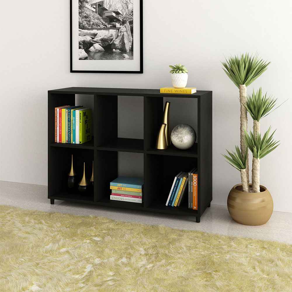 Biblioteca Argentina Negro 90 cm con Entrepaños - Escritorios y Archivadores | Bylmo