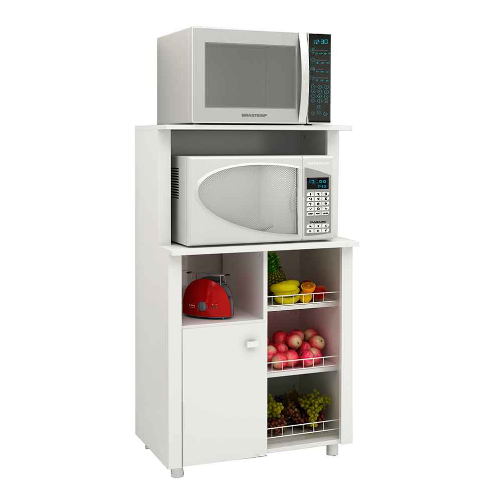 Mueble Auxiliar Burgos Blanco 68 cm con Una Puerta y Entrepaños - Muebles Organizadores | Bylmo