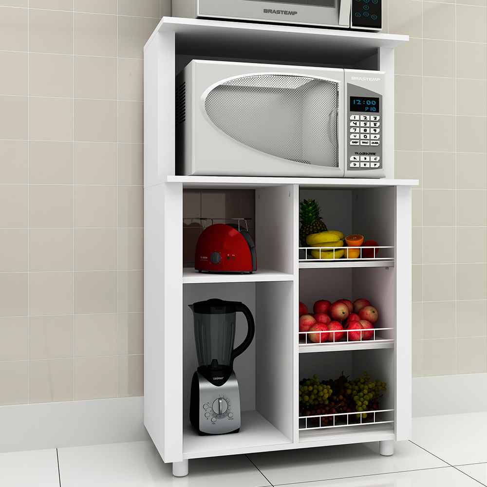 Mueble Auxiliar Burgos Blanco 68 cm con Una Puerta y Entrepaños - Muebles Organizadores | Bylmo