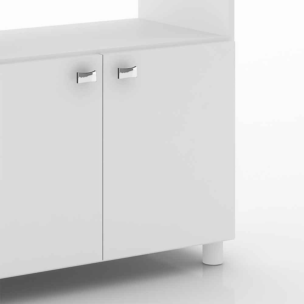 Mueble Auxiliar de Cocina Segovia Blanco 96.5x119cm con Cinco Entrepaños y con Seis Comportamientos - Muebles Organizadores | Bylmo