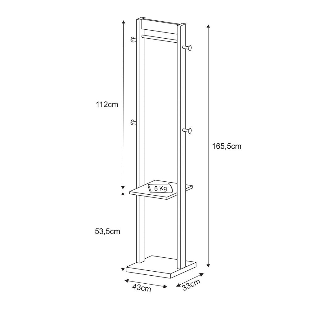 Perchero Sol Nogal y Blanco 43 cm - Repisas y Percheros | Bylmo
