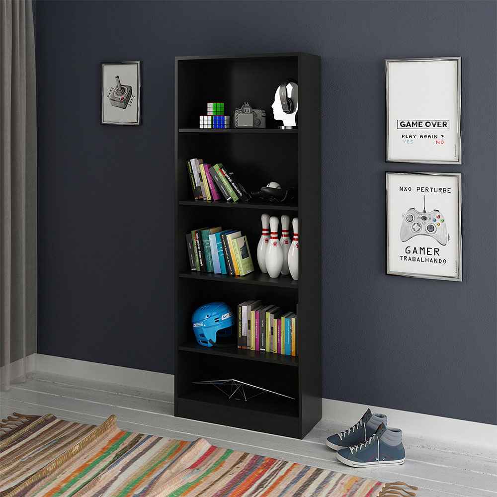 Biblioteca Rosana Negro 60 cm con Entrepaños - Bibliotecas | Bylmo
