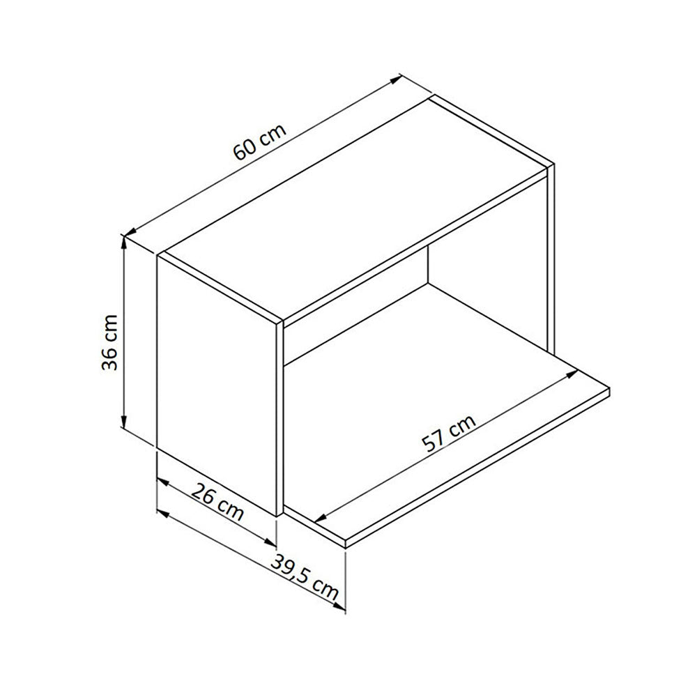Mueble Auxiliar Modena Blanco 60 cm para Campana - Muebles Organizadores | Bylmo