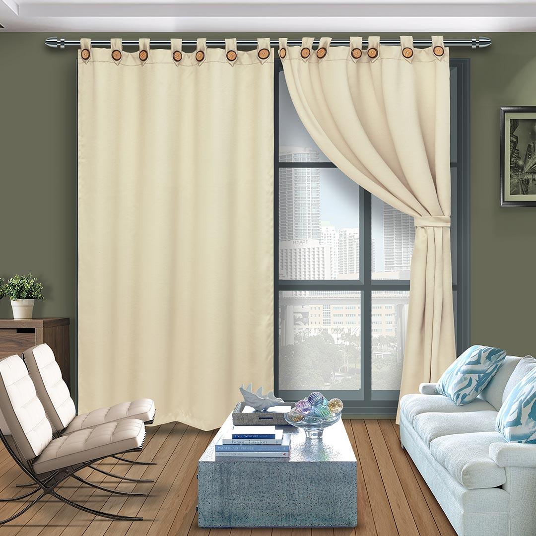 Cortina Lona Beige 265x215cm Fondo Entero - Cortinas | Bylmo