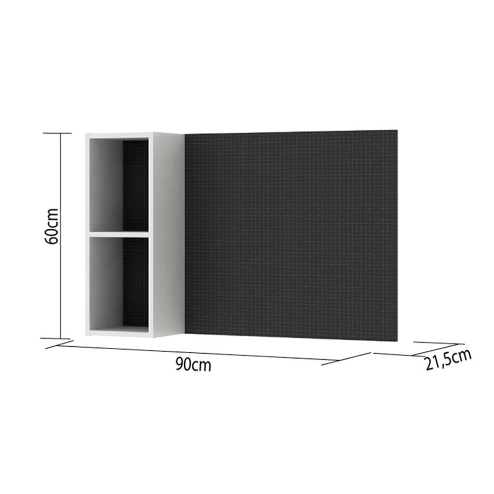 Repisa Matias Blanco y Negro 90 cm con Tablero - Repisas y Percheros | Bylmo