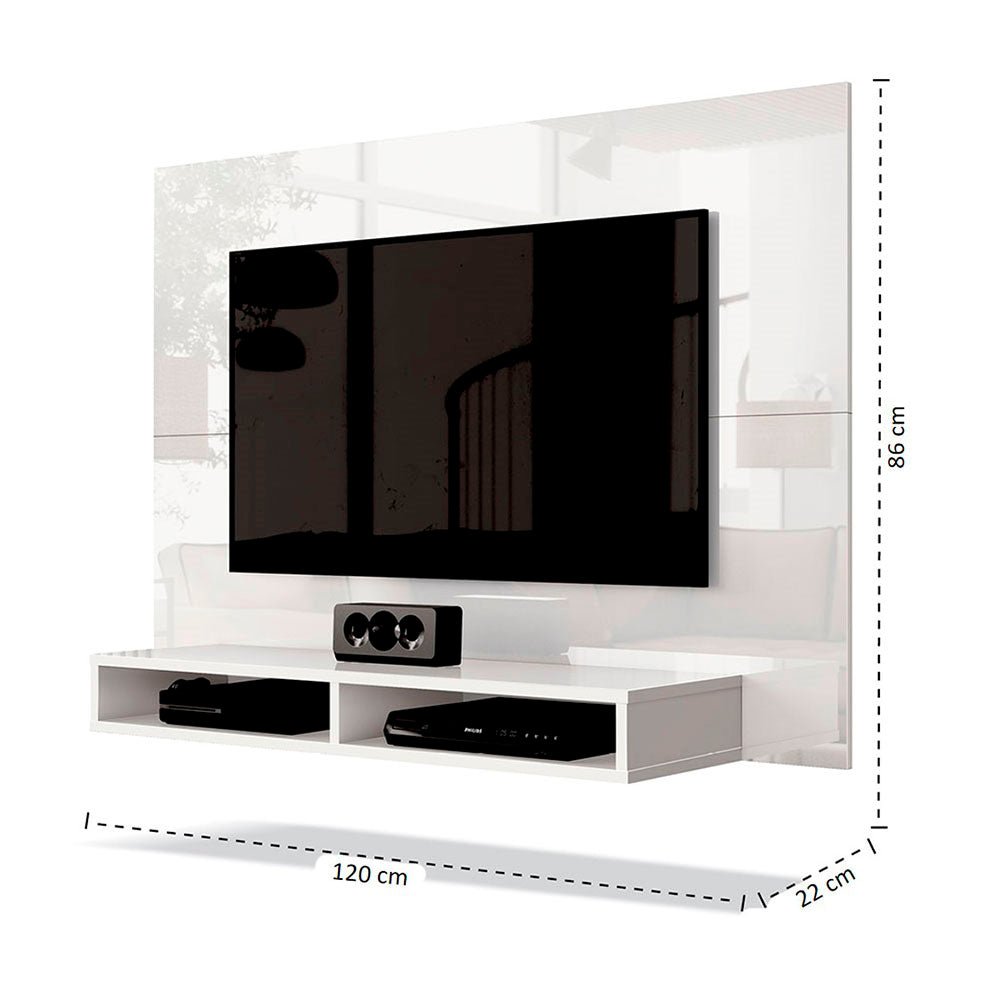 Panel Tunez Blanco 120 cm - Muebles para TV | Bylmo