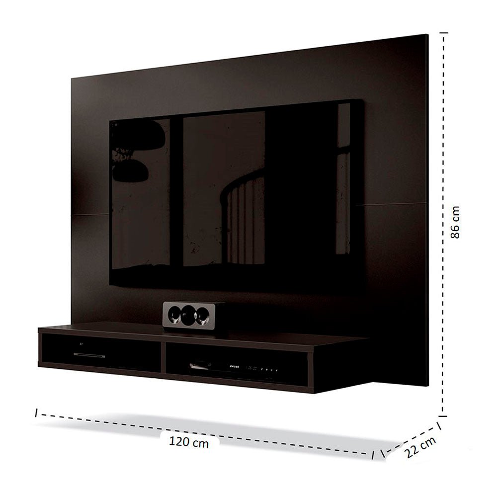 Panel Tunez Negro 120 cm - Muebles para TV | Bylmo