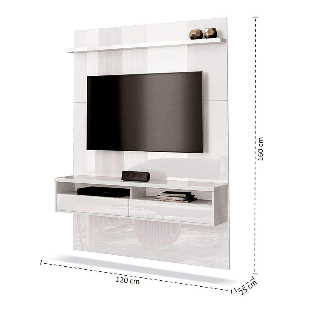 Panel Milano Blanco 120 cm - Muebles para TV | Bylmo