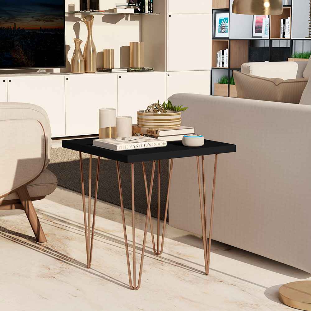 Mesa Fiyi Negro 45 cm Cuadrada - Mesas | Bylmo