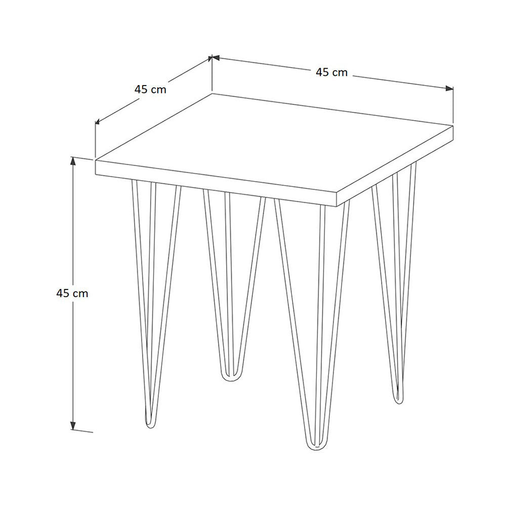 Mesa Fiyi Negro 45 cm Cuadrada - Mesas | Bylmo