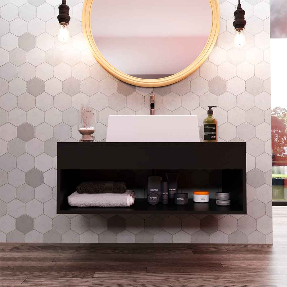 Mueble Nepal Negro 80 cm - Gabinetes | Bylmo