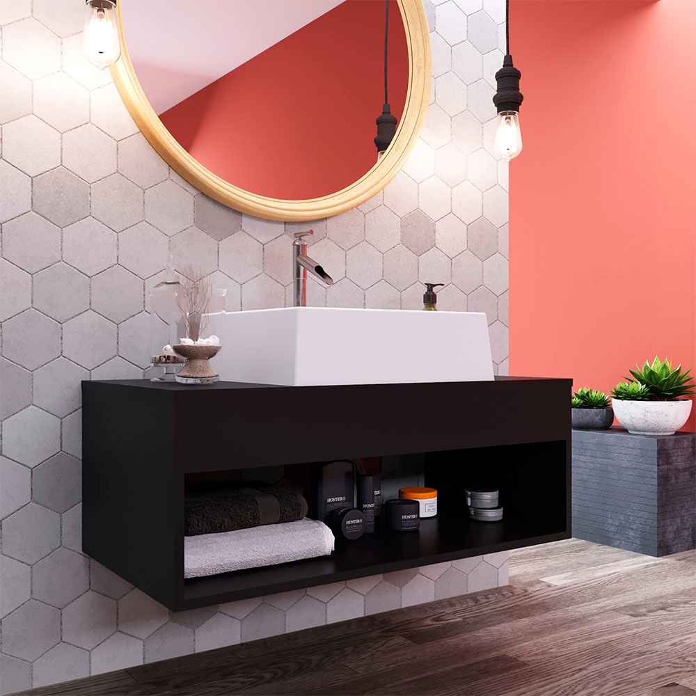 Mueble Nepal Negro 80 cm - Gabinetes | Bylmo