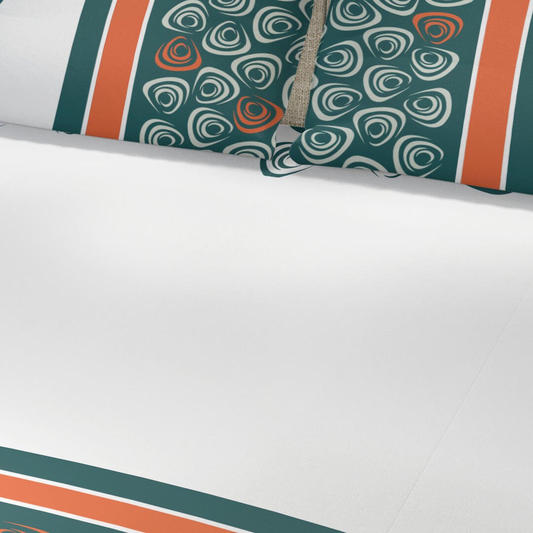 Juego de Sabanas Blanco y Verde Semidoble 120 X 190 Cm de Lineas con 180 Hilos - Ropa de Cama | Bylmo