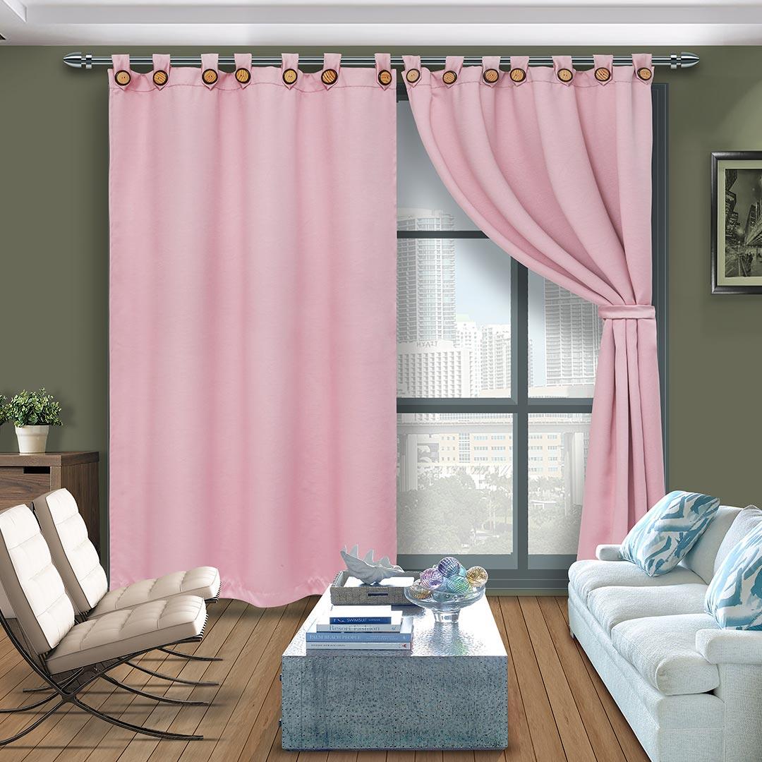 Cortina Lona Rosado 265x215cm Fondo Entero - Cortinas | Bylmo