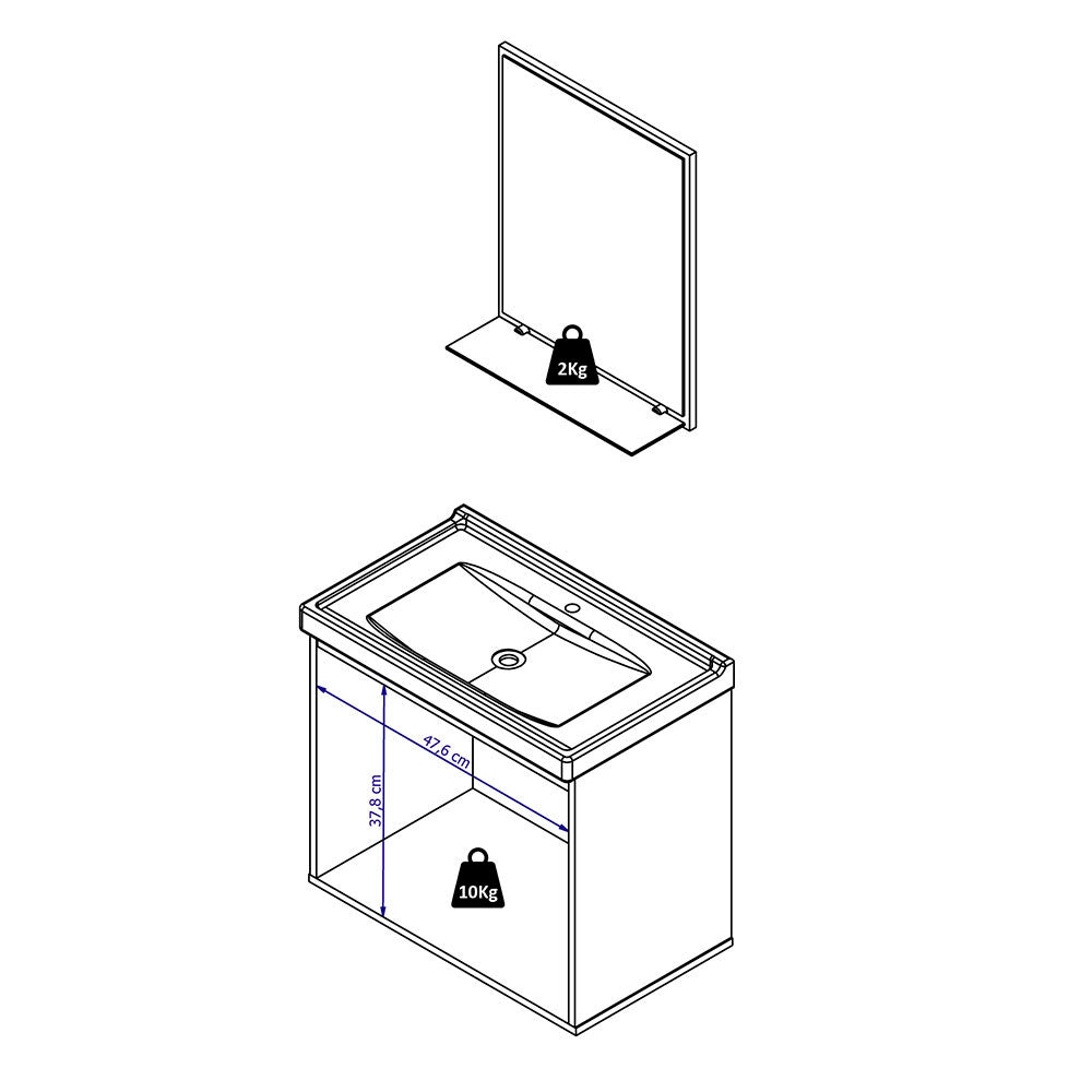Mueble Gales Blanco 51 cm con Dos Puertas - Gabinetes | Bylmo