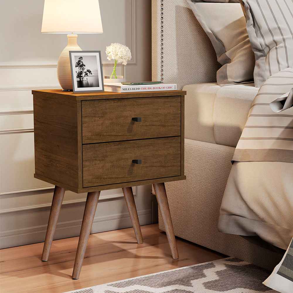 Mesa de Noche Croacia Savana 45 cm con Dos Cajones - Mesas de Noche | Bylmo