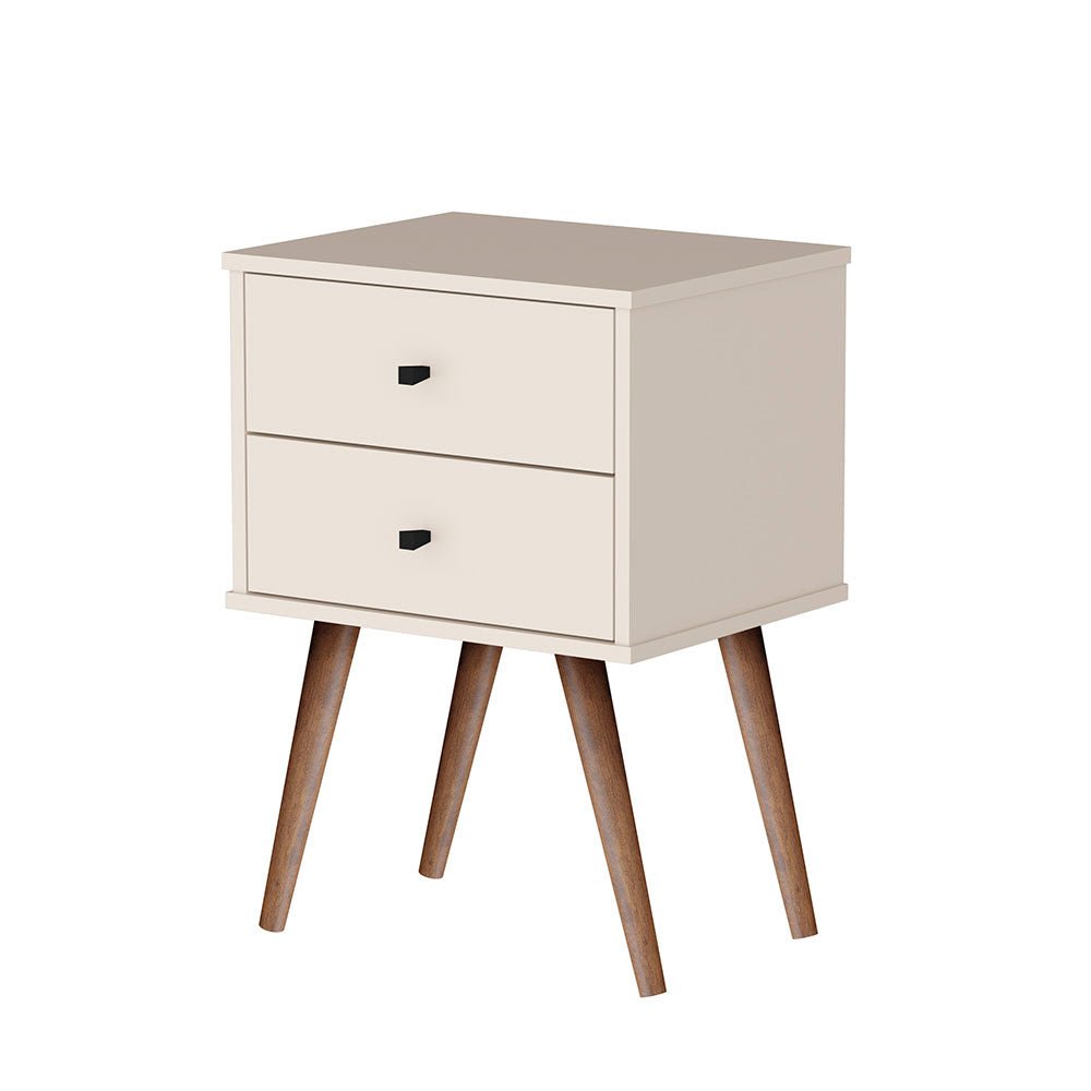 Mesa de Noche Croacia Beige 45 cm con Dos Cajones - Mesas de Noche | Bylmo