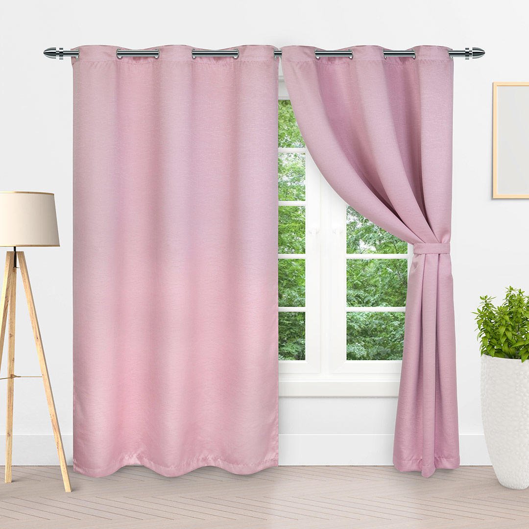 Cortina Lona Rosado 265x215cm Fondo Entero con Buena Opacidad - Cortinas | Bylmo