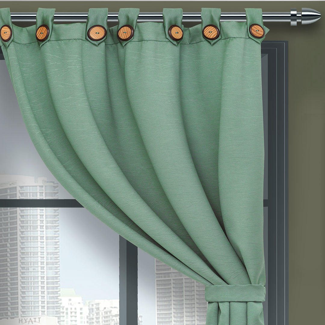 Cortina Lona Verde 265x215cm Fondo Entero - Cortinas | Bylmo