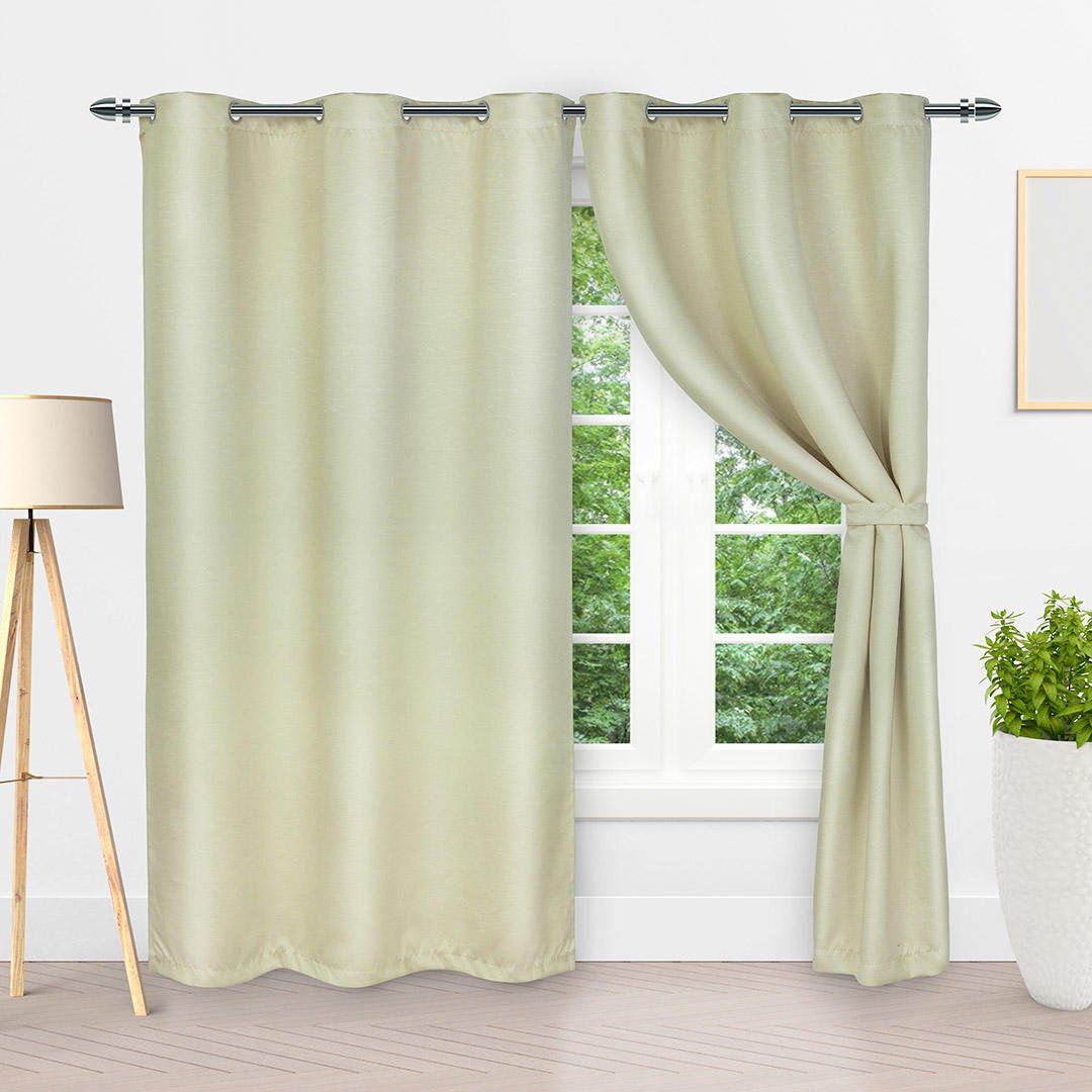Cortina Blackout Báltica Beige 265x215cm Fondo Entero - Cortinas | Bylmo