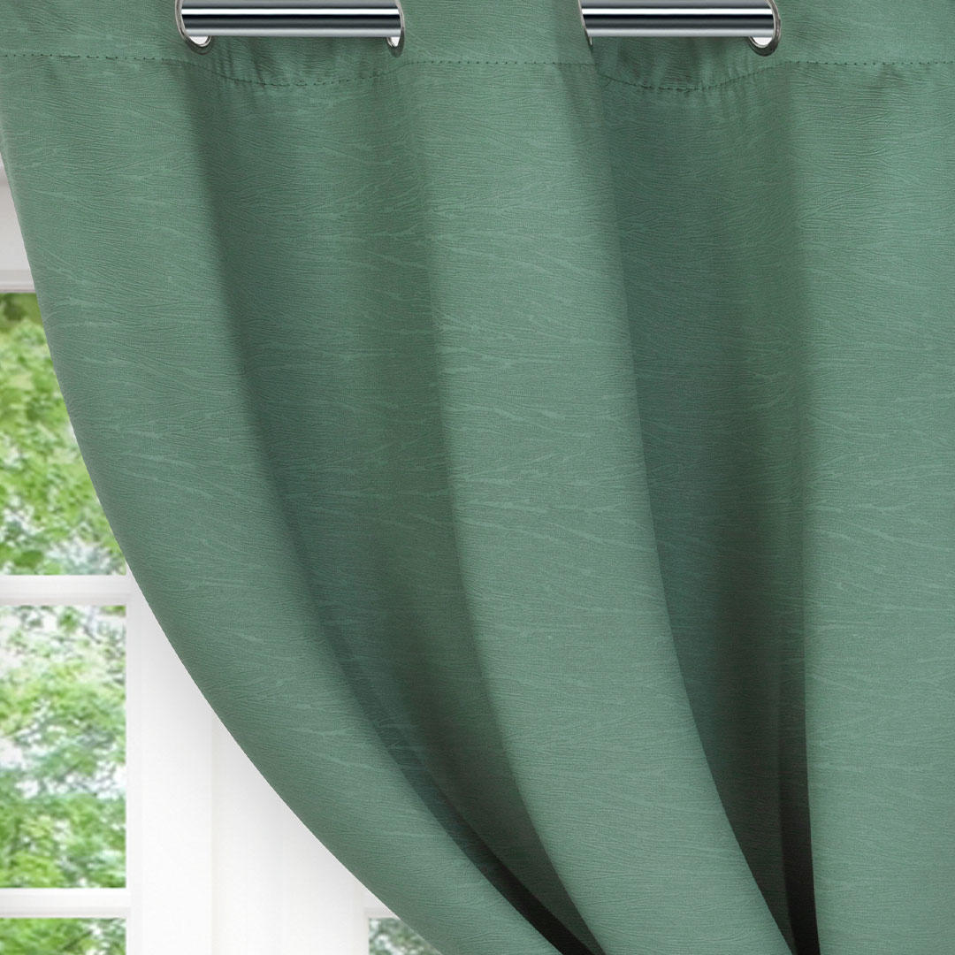 Cortina Lona Verde 265x215cm Fondo Entero con Buena Opacidad - Cortinas | Bylmo