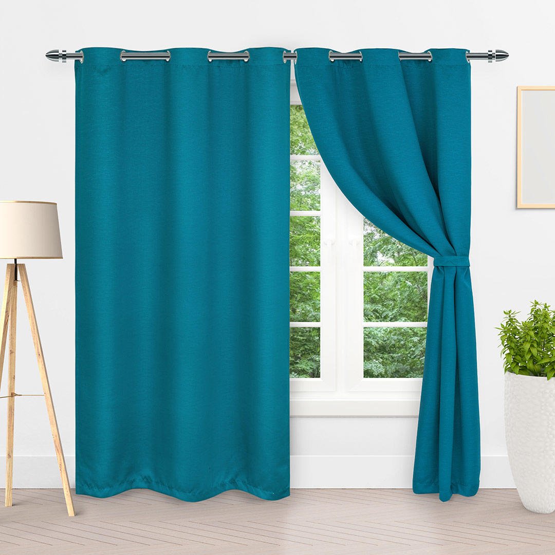 Cortina Lona Azul 265x215cm Fondo Entero con Buena Opacidad - Cortinas | Bylmo