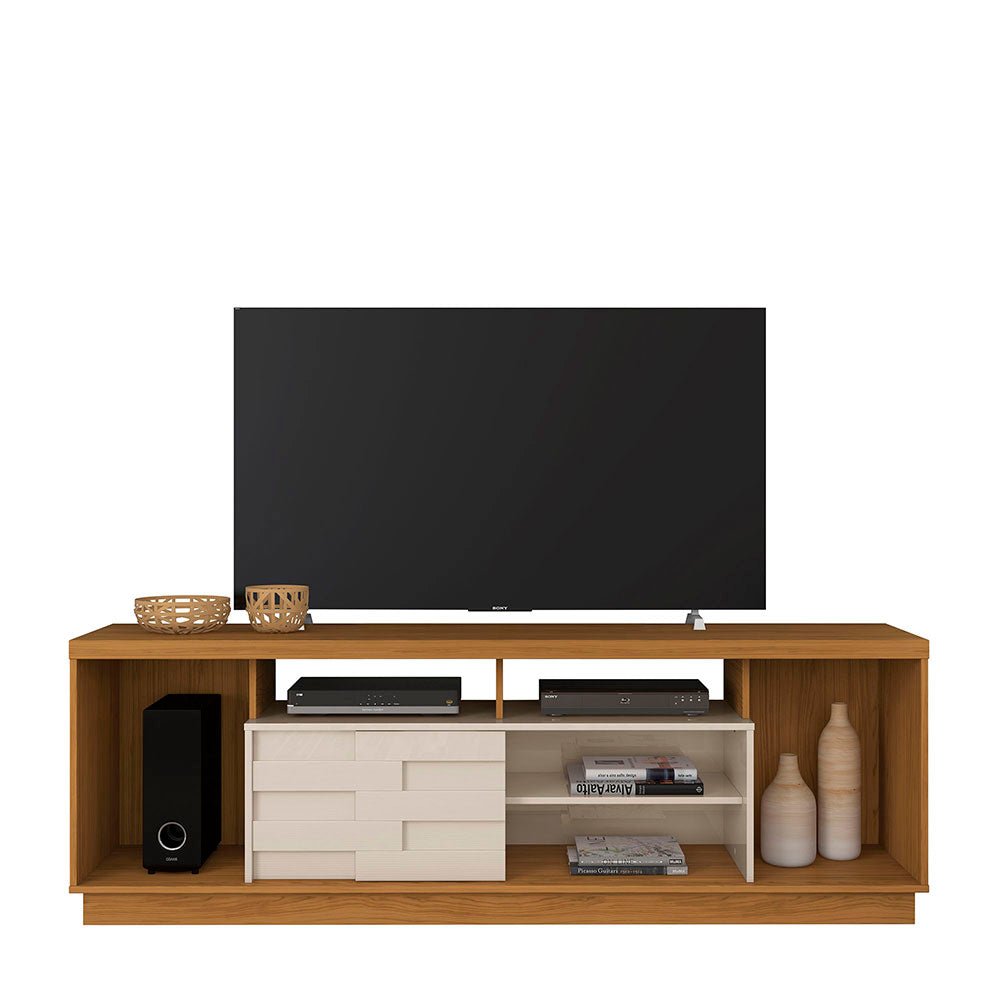 Rack Adria Cafe y Blanco 182 cm con Una Puerta - Muebles para TV | Bylmo