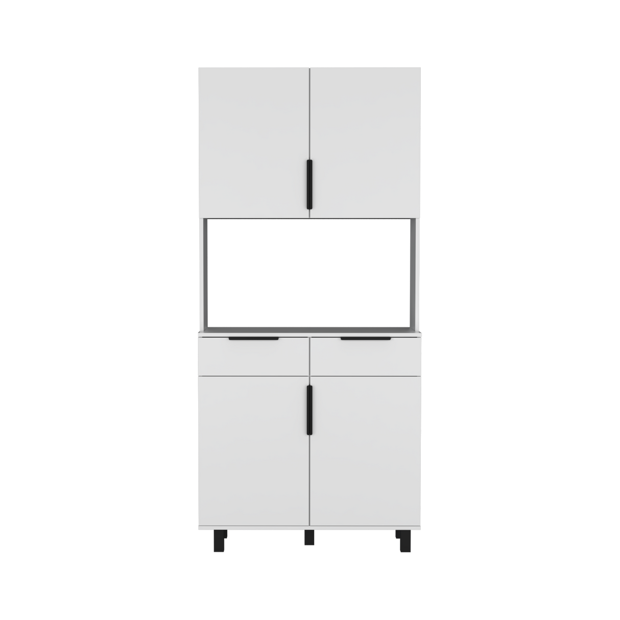 Alacena Oshawa 90 x 197 Blanco 4 Puertas y Espacio Microondas