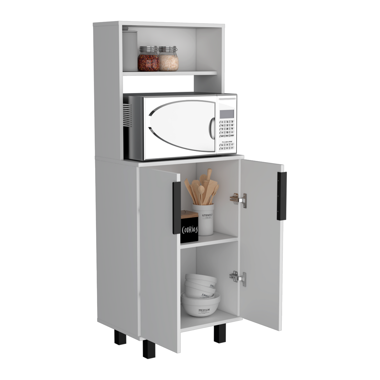 Alacena Oshawa 2 Puertas Blanca con Patas 140cm x 53.2cm