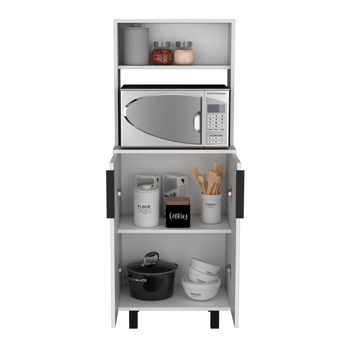 Alacena Oshawa 2 Puertas Blanca con Patas 140cm x 53.2cm