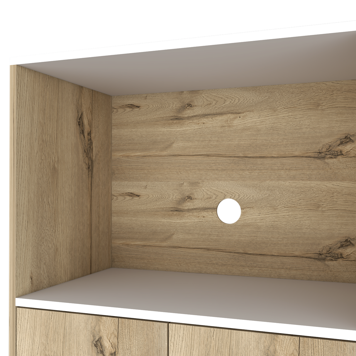 Mueble Microondas Diyue 2 puertas gran capacidad Duna y Blanco moderno 65 x 130cm