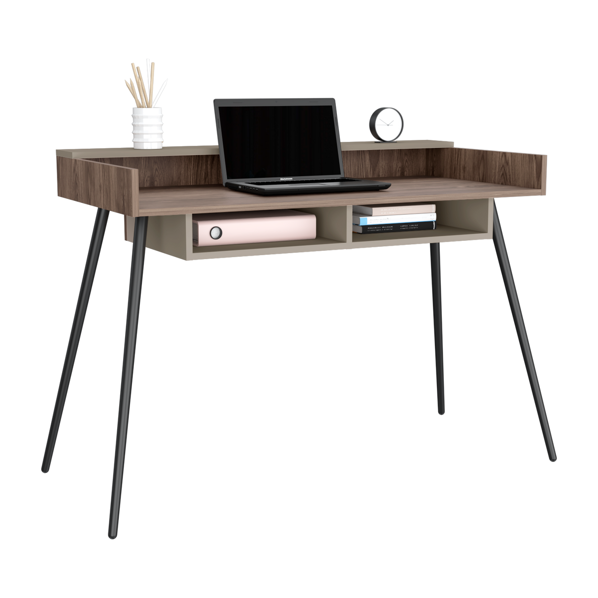 Escritorio Marlow Coñac 124x55x82.7cm MDP Patas Metálicas