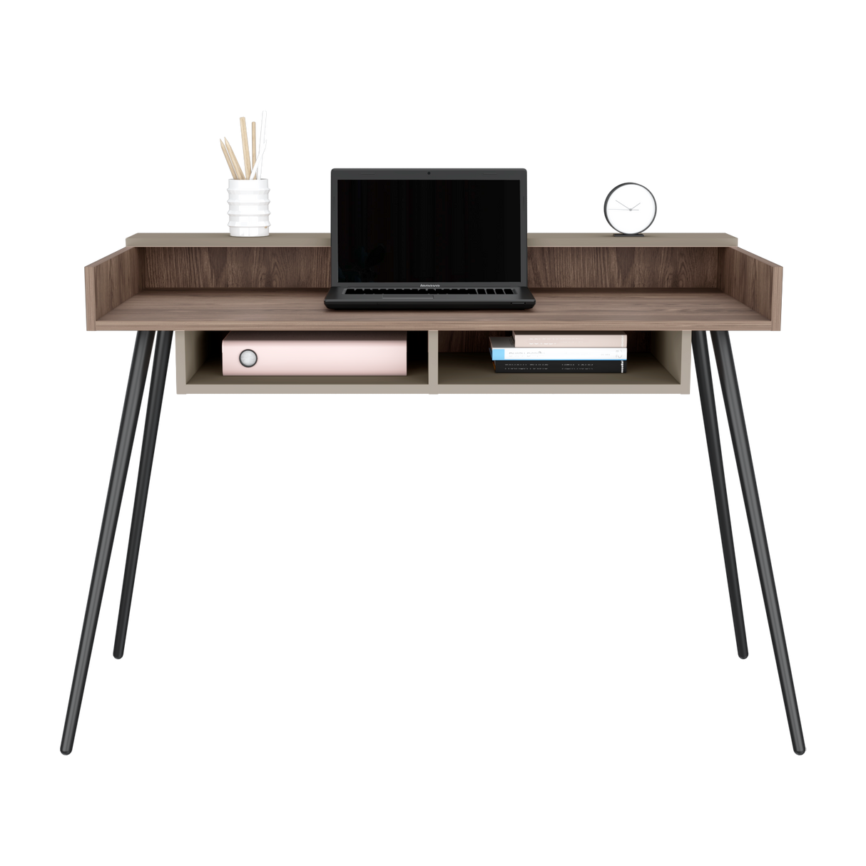 Escritorio Marlow Coñac 124x55x82.7cm MDP Patas Metálicas