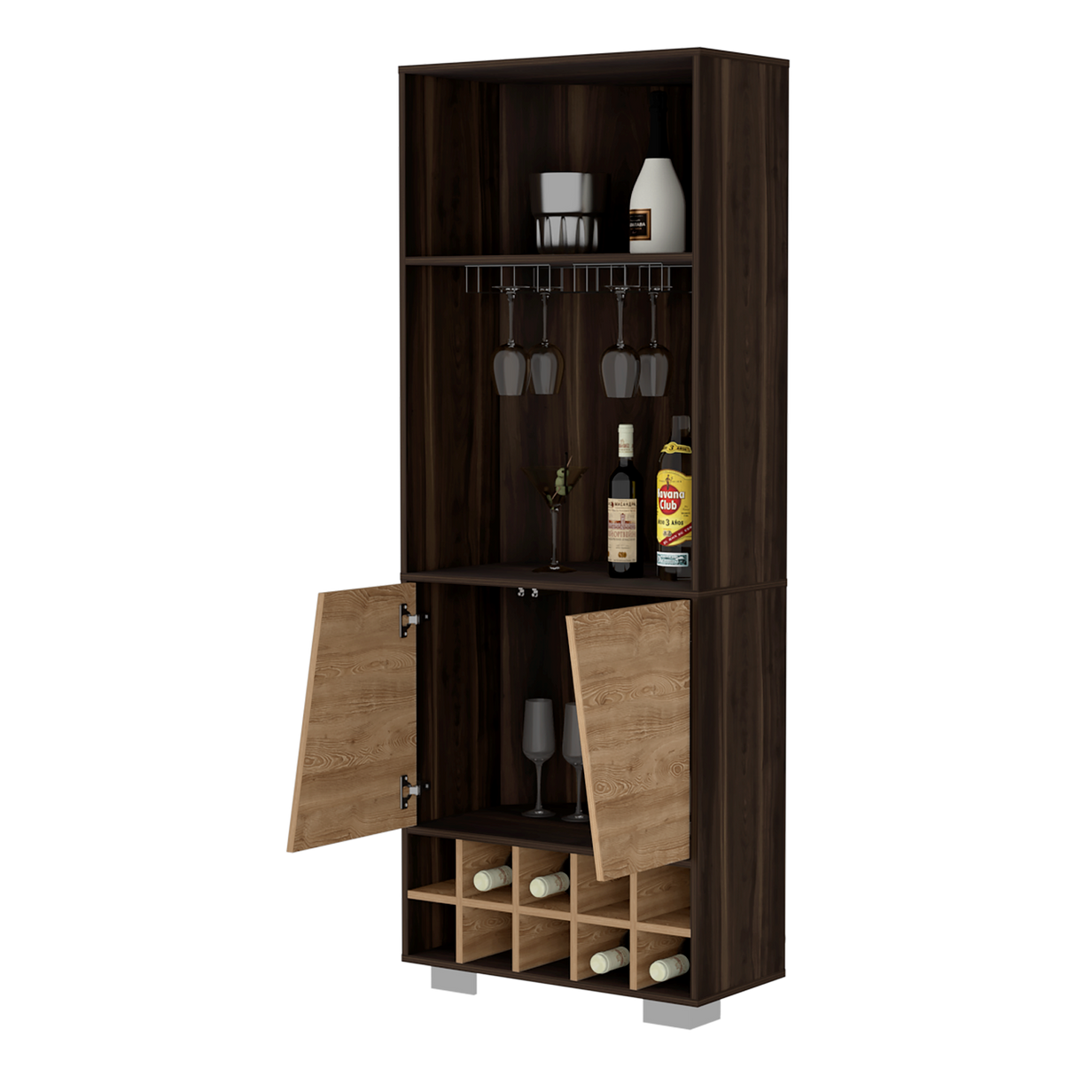 Bar Esquinero Fraktal Habano 65.8x180cm Moderno