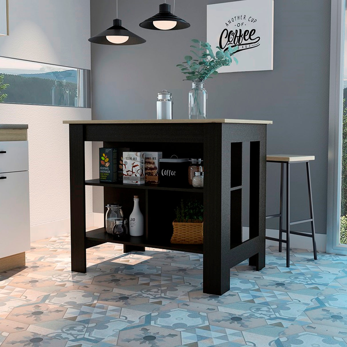 Isla de Cocina Cala 70x103 Wengue Duna 2 Entrepaños