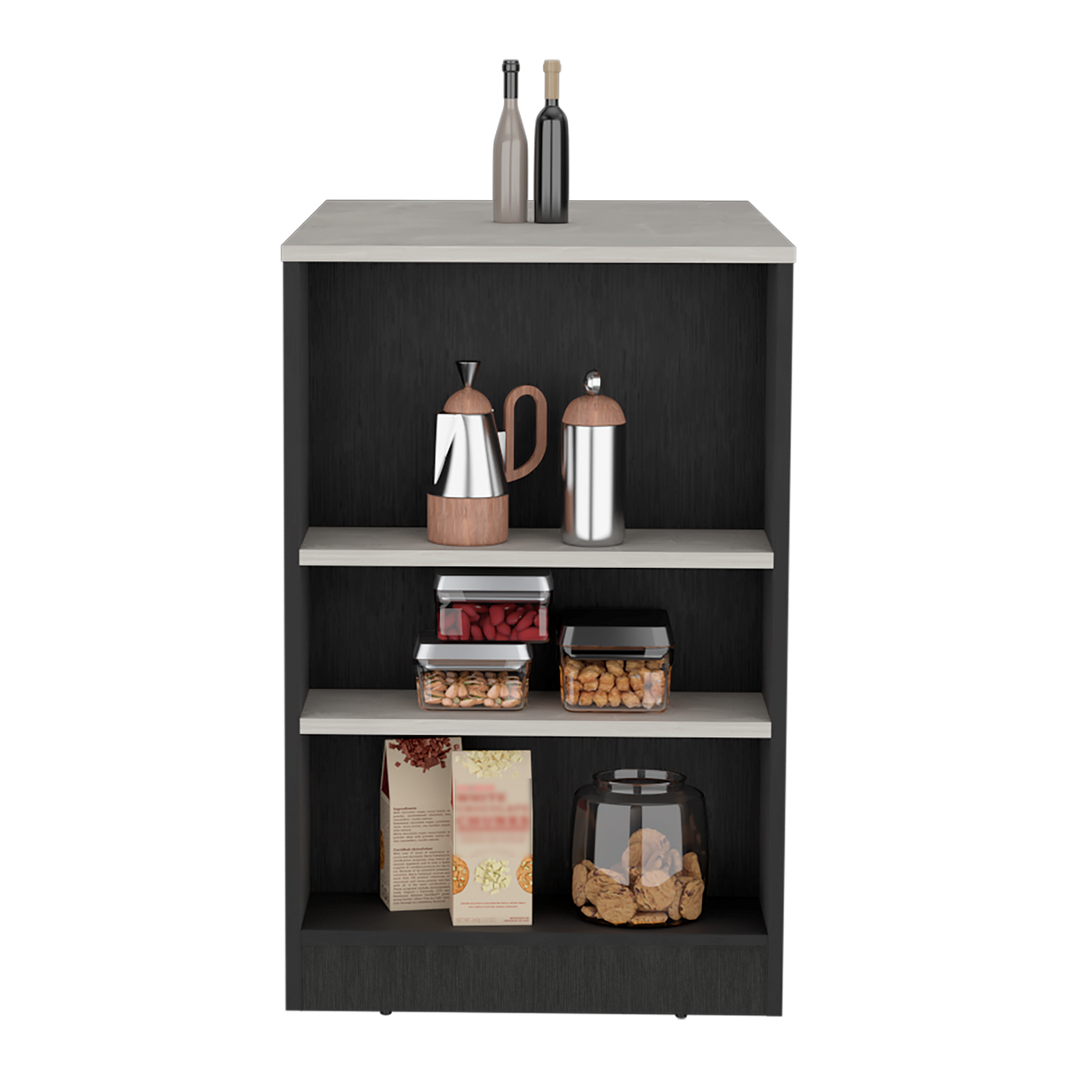 Isla de Cocina Potree Moderno 3 Entrepaños Wengue 59x91.3cm